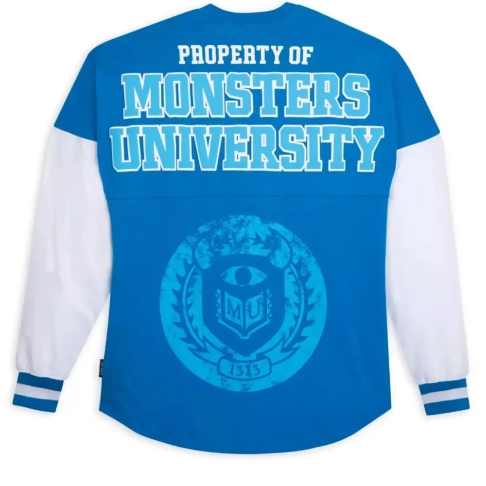 Monsters University Blue and White Women's Crew Neck Sweater